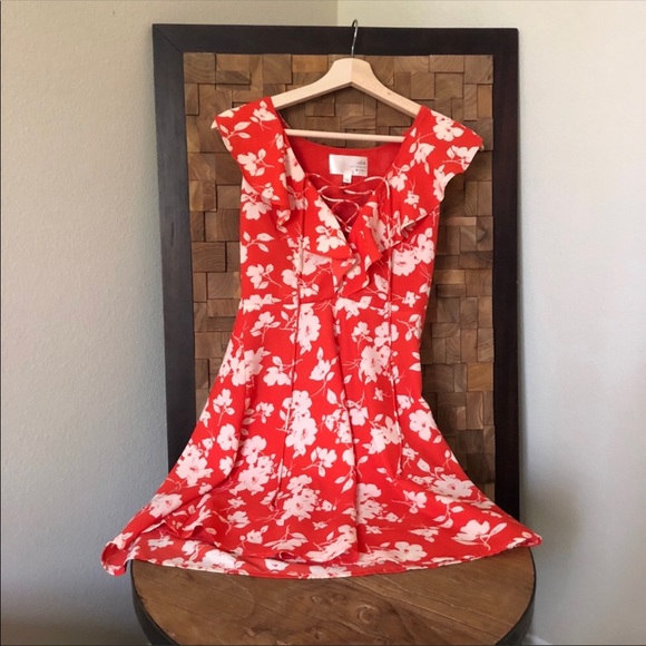 J.O.A. Dresses Red Orange Floral Dress By Revolve Joa Poshmark